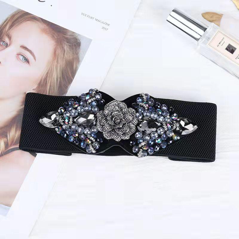 Популярный женский ремень с широкой талией, эластичный, модный, с кристаллами, женский ремень с блестящей пряжкой и бриллиантами, ремни для женщин, ремень LB2319