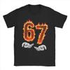 6 7 Мем Six Seven 67 Руки Мем Огненный Принт Футболка для Мужчин Женщин Повседневная Хлопковые Футболки Круглый Вырез Короткий Рукав Футболка 3XL Топы