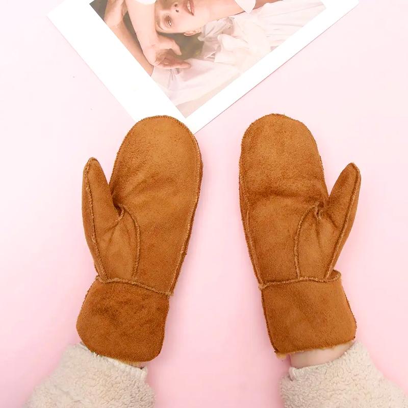 1 пара варежек с подогревом, зимние ветрозащитные перчатки для верховой езды на открытом воздухе, теплые перчатки с закрытыми пальцами, кашемировые перчатки, мягкие теплые перчатки из искусственного меха и замши