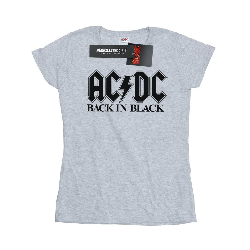 AC/DC Womens/Ladies Back in Black Logo Cotton T-Shirt