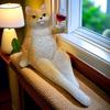 Фигурка кота, пьющего вино, из смолы, держащая бокал с вином, статуэтка сидящего кота, скульптура из смолы, украшение для дома, офиса, десктопа