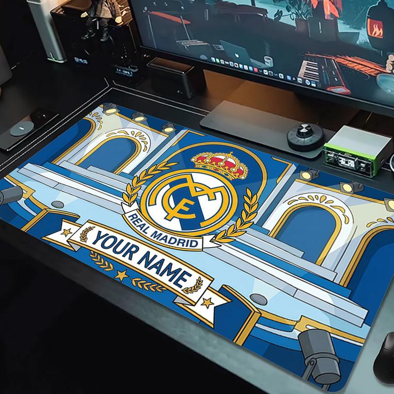 Real Madrid Print Cushion Non-slip Laptop Tablet Big Mousepad XXL Mat Mini PC Playmat With Lock edge