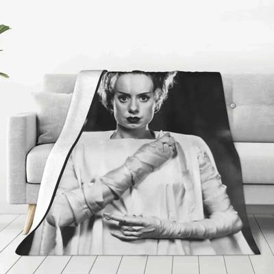 Классические одеяла Невеста Франкенштейна Теплое фланелевое плед из фильма ужасов для дома спальни дивана