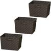 Iris Ohyama Basket Deep Set of 3 Brown Width 38 X Depth 26 X Height 26cm CBK-38D