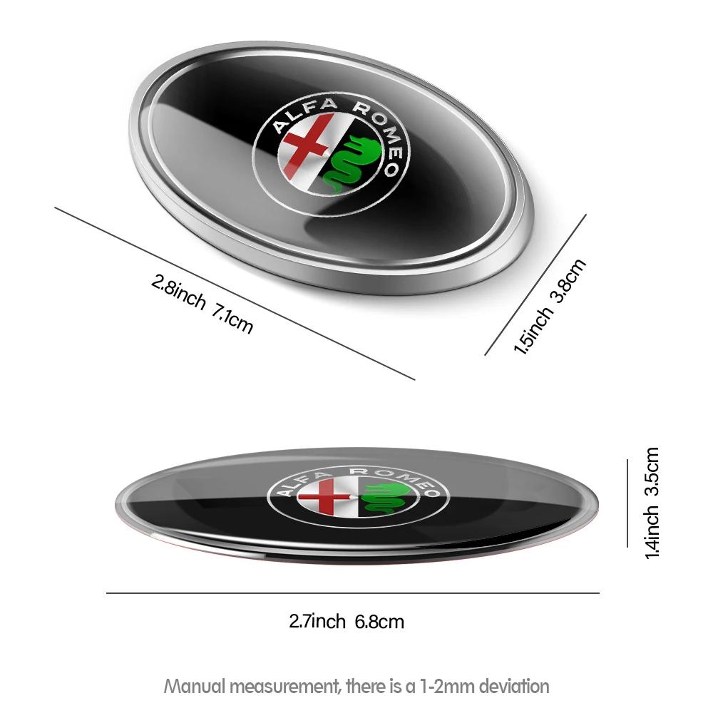 For Alfa Romeo 2026 Hot Sticker 1pc 3D Aluminium Ellipse Car Emblem Alfa Romeo Badge Decal Decorative Stickers For Alfa Romeo Gi