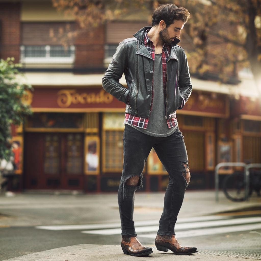 Классические ковбойские мужские сапоги в стиле вестерн, рыцарские кожаные туфли для мужчин, на молнии, из телячьей кожи, новые высококачественные удобные модные дизайнерские повседневные туфли для вечеринок и вечеринок