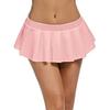 Sexy Skirt Low-rise Solid Color Pleated Skirt Super Short A-Line Style Skirt Party Night Club Micro Skirt
