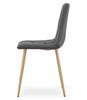 KARA chair - dark gray velvet / wood color legs x 2