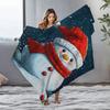 Tuniu Cute snowman plush blanket for winter sofa bed home decor warm soft fleece throw gift