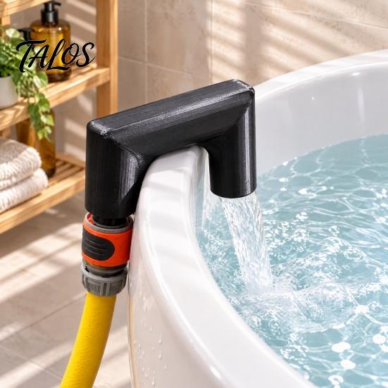 Portable Water Pipe Joint Gardening Hose Filling Hook, 3D Print Hands-free Joint, Easy Bathtub Refill Smooth Channel Durable One-piece Structure Tool