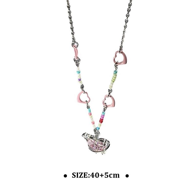 Изысканное красочное милое ожерелье из бисера для женщин и девочек, легкая роскошная романтическая цепочка на ключицу в форме сердца, свадебные украшения, подарки