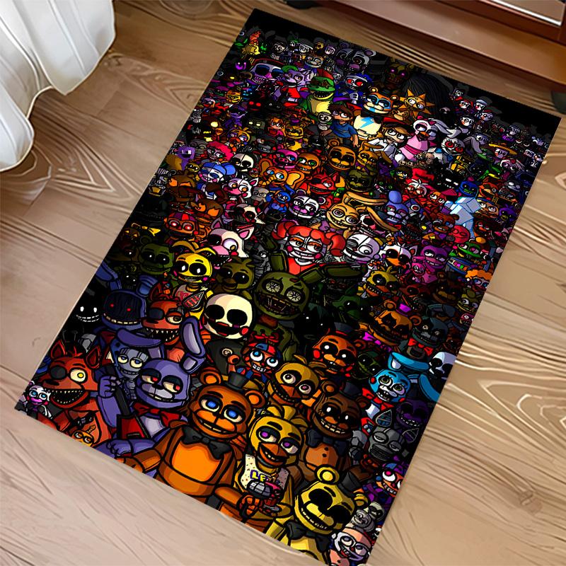Horror game F-FNAF Freddy Print Area Rug - Soft, Washable Non-Slip Indoor Mat for Office Chairs, Living Room, Home Office Decorative Rug