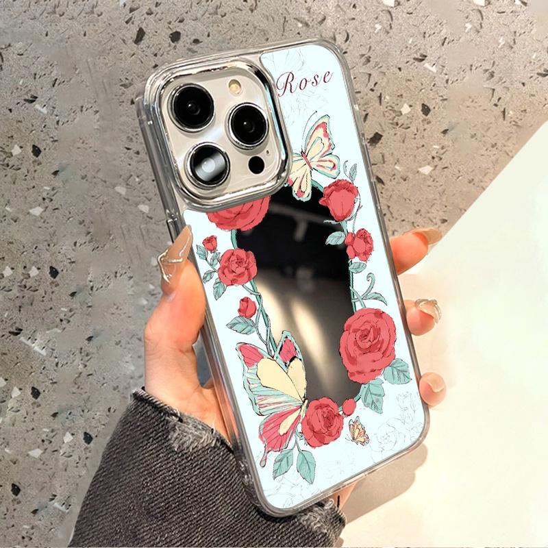 Чехлы для мобильных телефонов iPhone 11 13 XR 15 Pro Max 12 14 Pro Max Чехол iPhone 16 XS Max Зеркальный защитный чехол Зеркальный Изысканный мультяшный водонепроницаемый