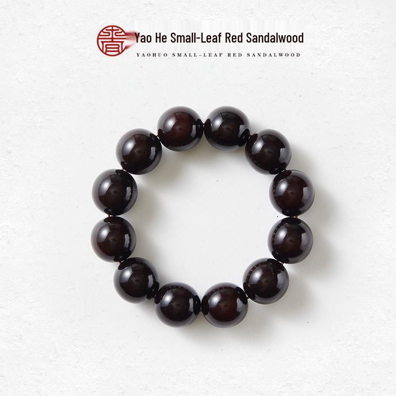 Natural Small-Leaf Sandalwood Bracelet, Unisex Prayer Beads, Single Strand, 0.8, Old Material, 108 Beads