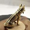 1 шт., латунная металлическая статуя собаки Lucky Fortune, маленький орнамент, фигурки маленького щенка волка, китайский настольный чай, домашнее животное, украшение для дома