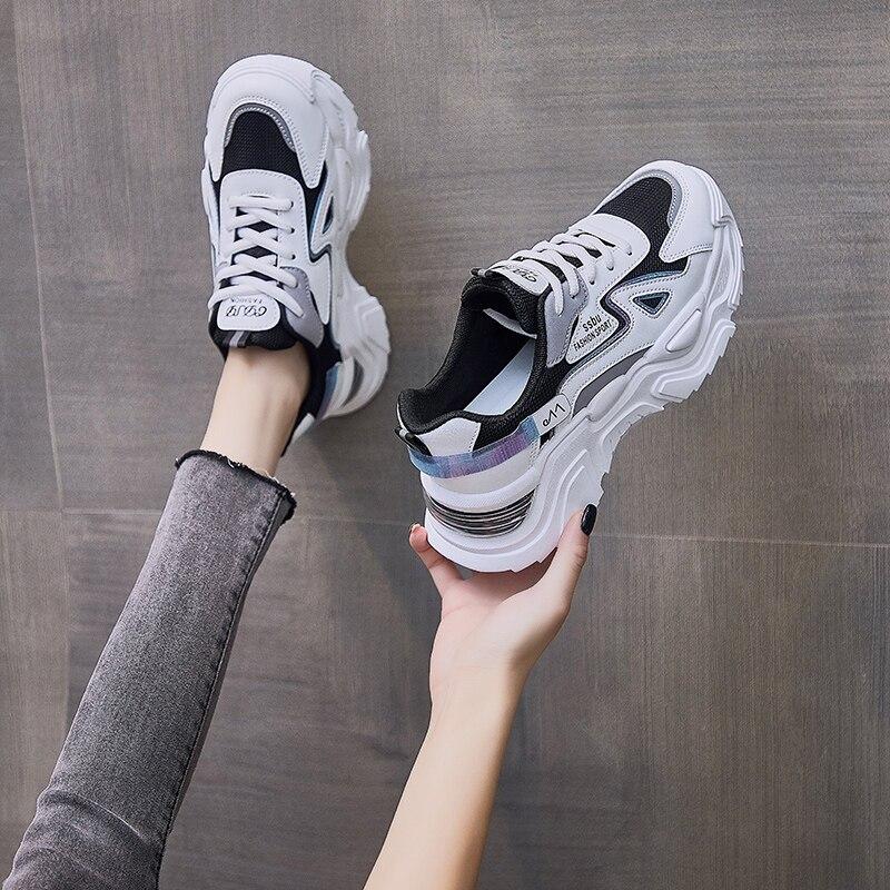 Женские модные кроссовки Дизайнерские массивные вулканизированные туфли Повседневные туфли Old Dad Shoes Женские теннисные женские брендовые кроссовки на платформе