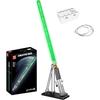Mould King 10140 Technology MOC Lightwear Module Set - Classic Green Blade with Light Effects and Premium Stand, Creative Cosplay Anime Technology