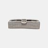 [Pre-Owned] Hourglass Crocodile Pattern Silver Buckle Leather Shoulder Crossbody Bag - Very Good #1O9H7I6