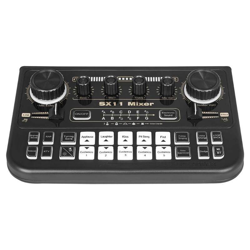 Звуковая карта Live, микшер звука с интерфейсом, DJ-микшер, эффекты, сменщик голоса, совместимый микшер для прямых трансляций, пения