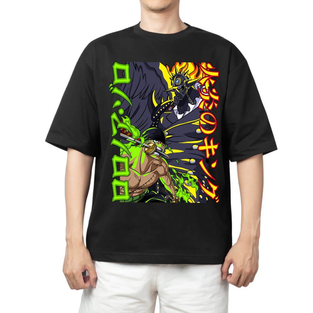2026 New One Piece Zoro Chibi The Swordman Printed Short Sleeve Tshirt Mens and Womens Tshirt Mens Tops Sports Tshirt