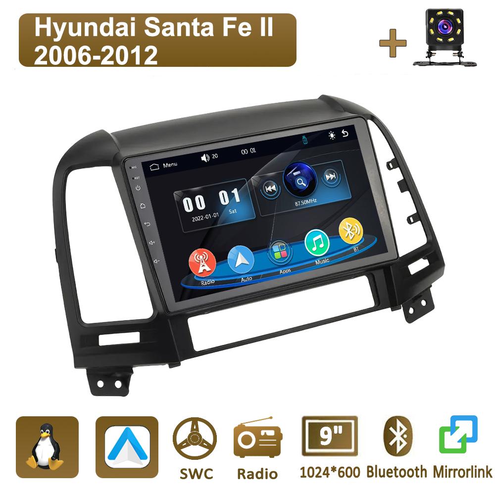 icreative Автомагнитола Мультимедиа MP5 Плеер Головное Устройство Стерео BT Для Hyundai Santa Fe II 2006-2012
