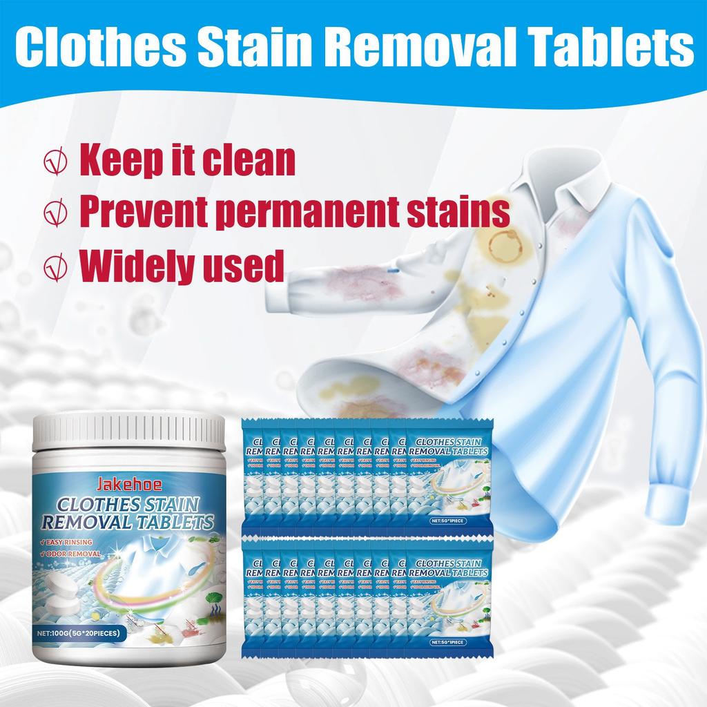 Laundry Tablets, Stain Remover For Clothes Laundry Strong Decontamination Detergent Powder Tablets For Underwear And Clothes