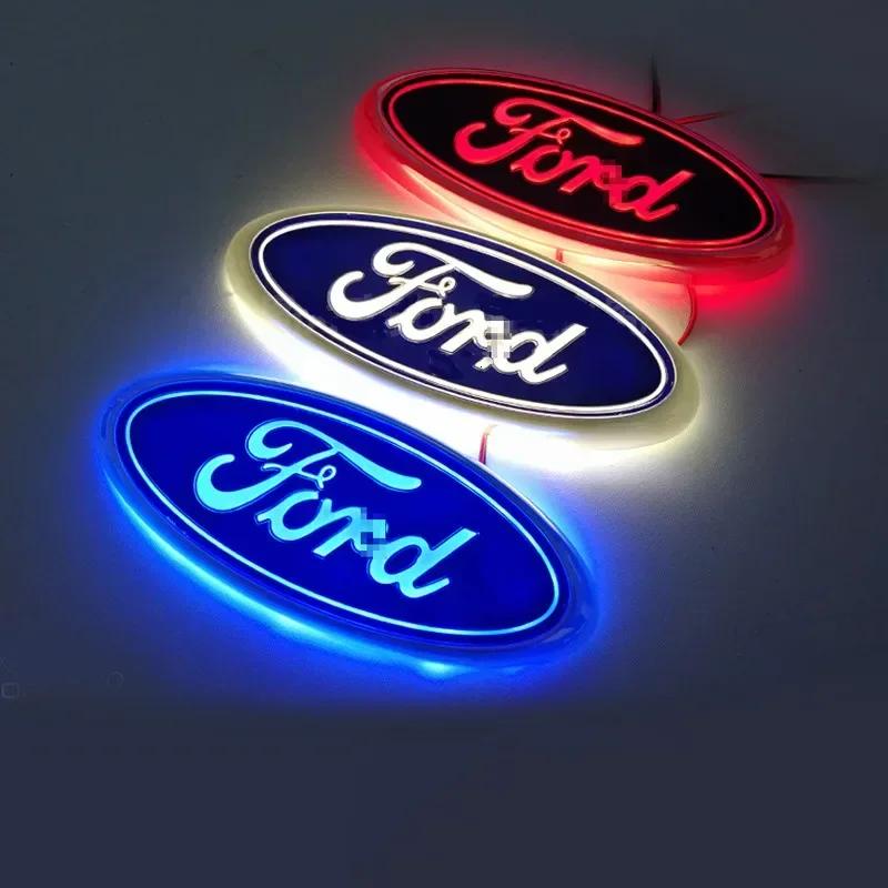 Car Sticker 2026 LED Light Logo Sticker for Ford Explorer F150 F250 Focus Mondeo Front Badge Tail Decals Car Styling Rear Emblem