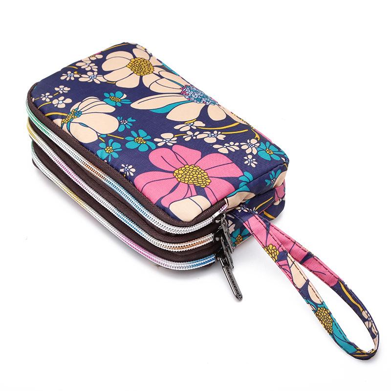Yogodlns Утолщенный трехслойный длинный карманный кошелек на молнии, женская сумка на запястье, сумка для мобильного телефона, милый моющийся тканевый клатч