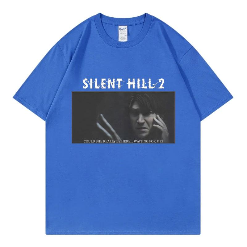 Хоррор Игра Silent Hill 2 Принт Футболка Мужская Женская Мода Винтажная Футболка с Коротким Рукавом Летняя 100% Хлопок Оверсайз Футболки