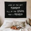 Black Background Starry Sky Thorns English Funeral Lyrics Tapestry Background Hanging Cloth Dark Room Decoration