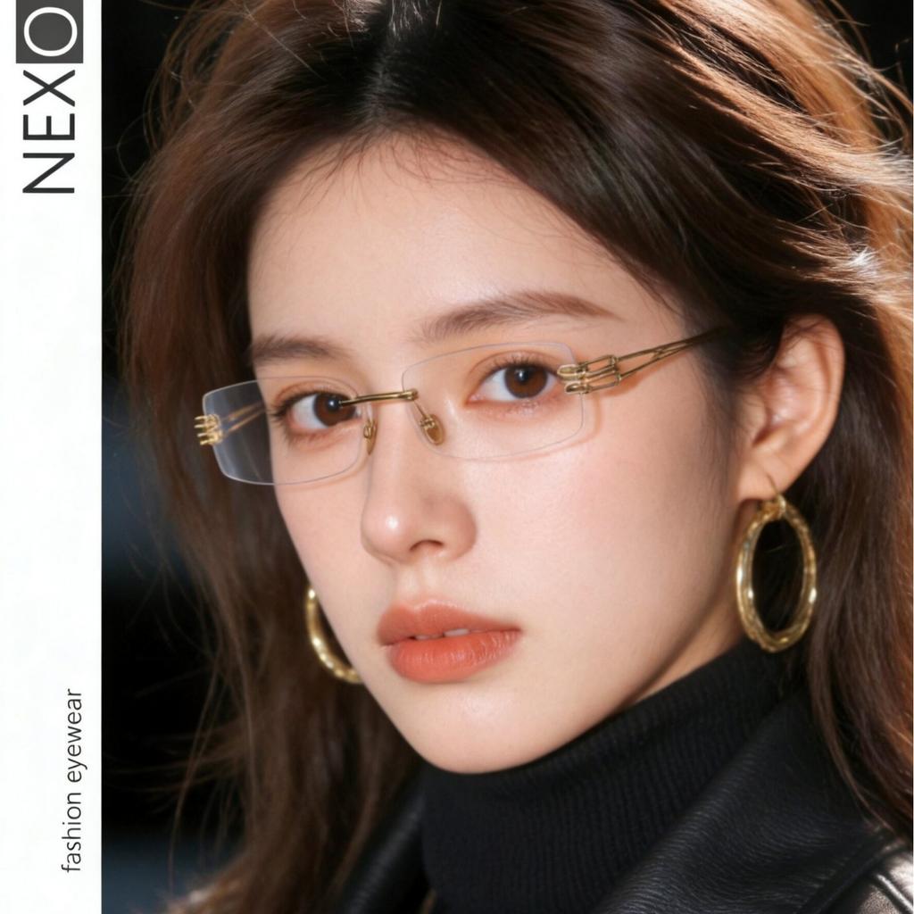 Модные безободковые квадратные очки для коррекции близорукости с изменяющими цвет линзами для женщин и мужчин, фотохромные очки для коррекции близорукости с защитой от синего света, роскошные очки для близи