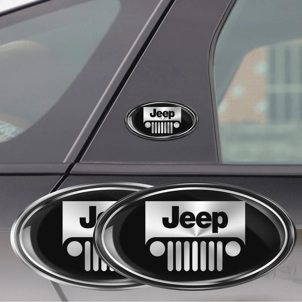 AIB3 3D Car Logo Decorative Sticker Body Trunk Emblem Decal for Jeep Renegade Wrangler JK JL Grand Cherokee Compass Car Accessories