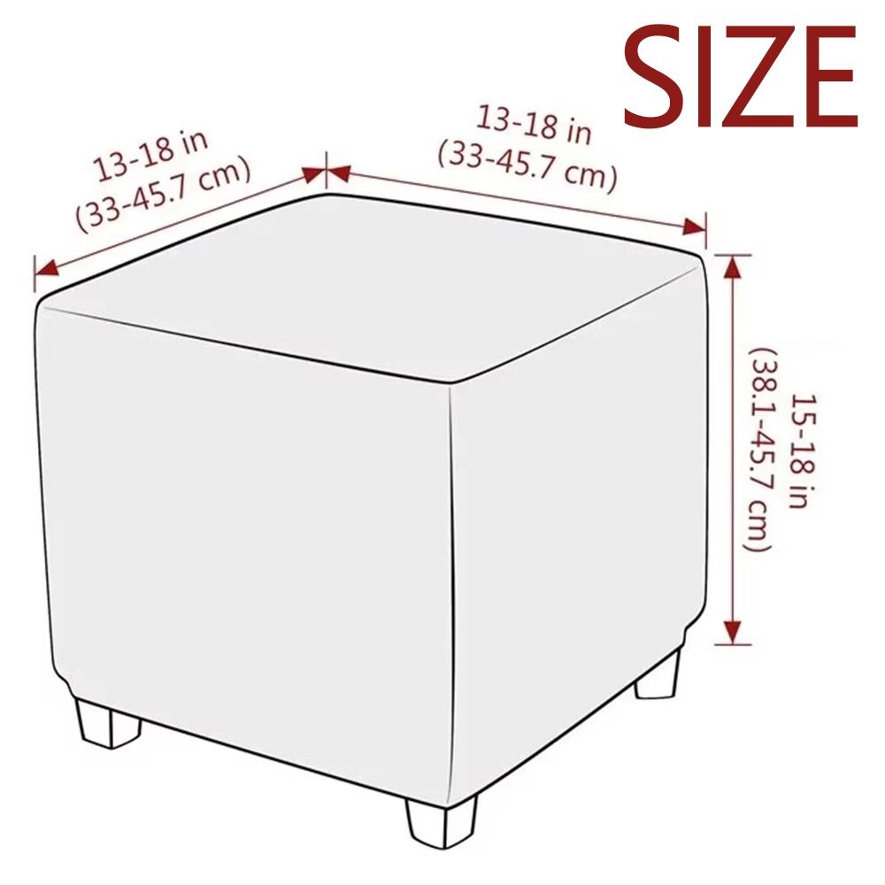 Universal Ottoman Stool Cover T-shaped Pattern Stretchable Sofa Footrest Slipcovers Elastic Band Removable Jacquard Stool Cover