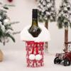 Christmas Wine Bottle Set Party Table Decor Wine Bottle Cover Red Velvet Dress Santa Claus Costume New Years Dinnerware Decor