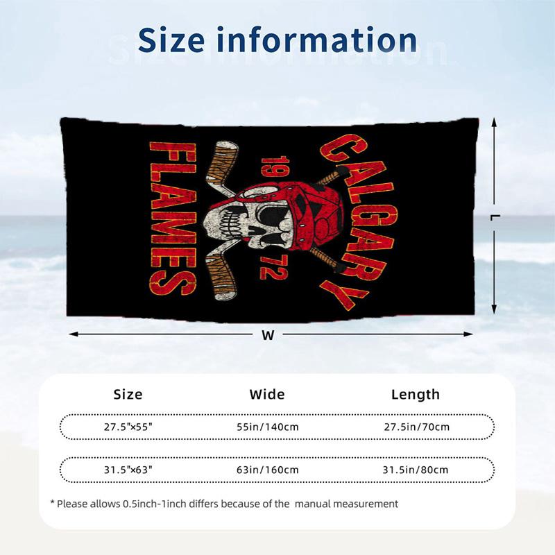Calgary Flames Beach towels also serve as bath towels summer essential a musthave for the outdoors the beach and the pool