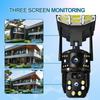 Solar Street Light Three Screen Monitoring Camera, Outdoor Day and Night Full-color Mobile Phone Remote Wireless Camera