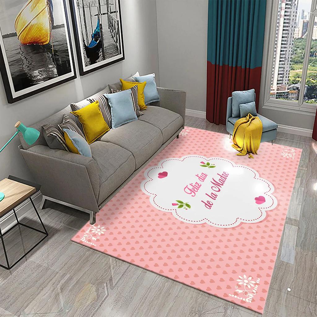 День матери Счастливый ковер Романтические теплые ковры Гостиная Спальня Ковер Сердце Ковер Маленькая девочка Мягкий игровой напольный коврик Кухня Гостиная