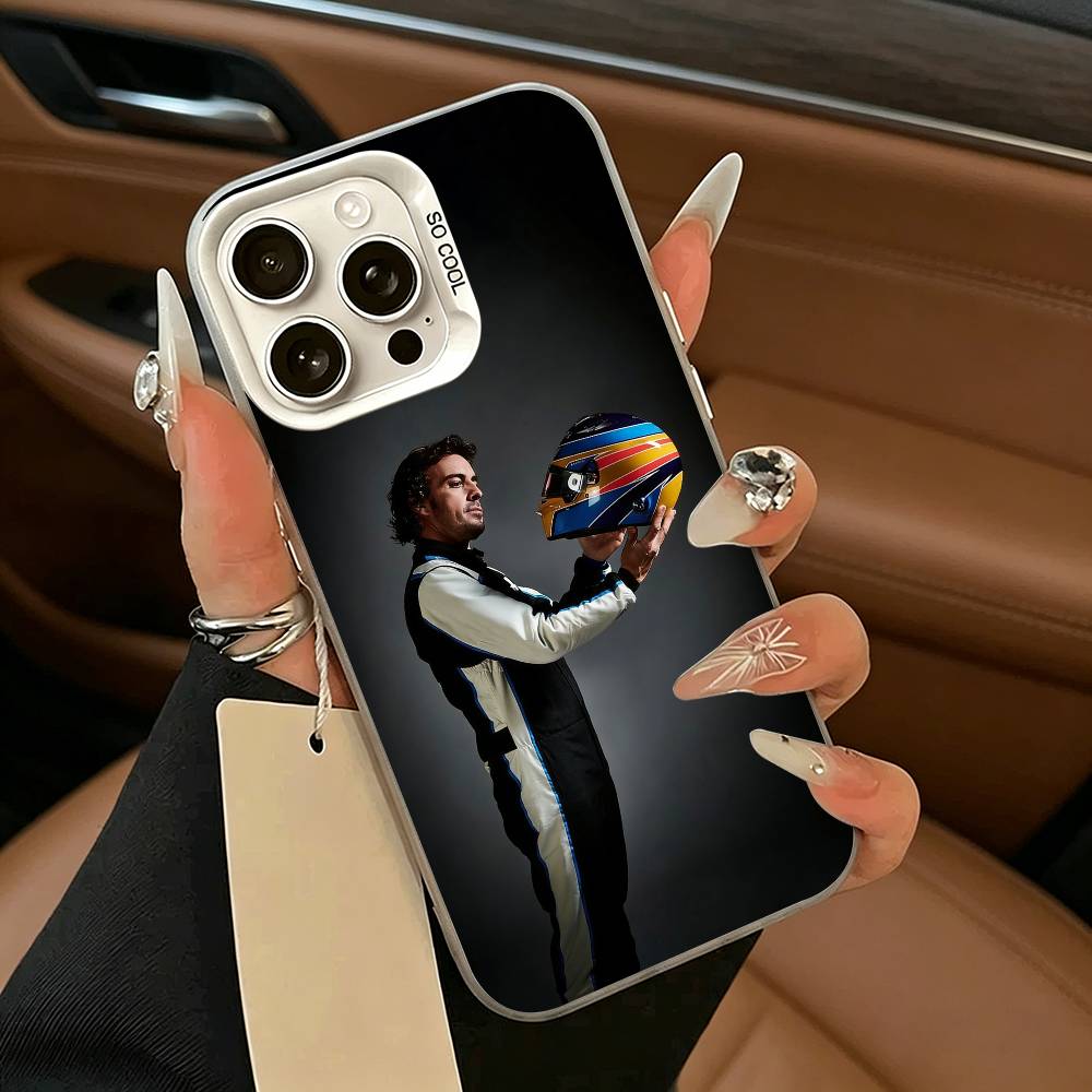 Испания- F-Фернандо А-Алонсо FA Чехол для телефона для iPhone 17,16,15,14,13,12,11 Plus,Pro Max,XS,Белый Серебристый чехол для телефона