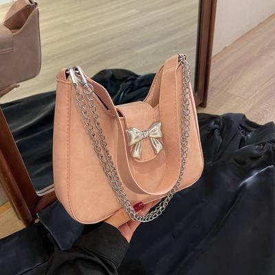 Темперамент Простая Мода Бант Сумка через плечо Женская Весенняя Универсальная Сумка подмышку Женская Сумка Тренд