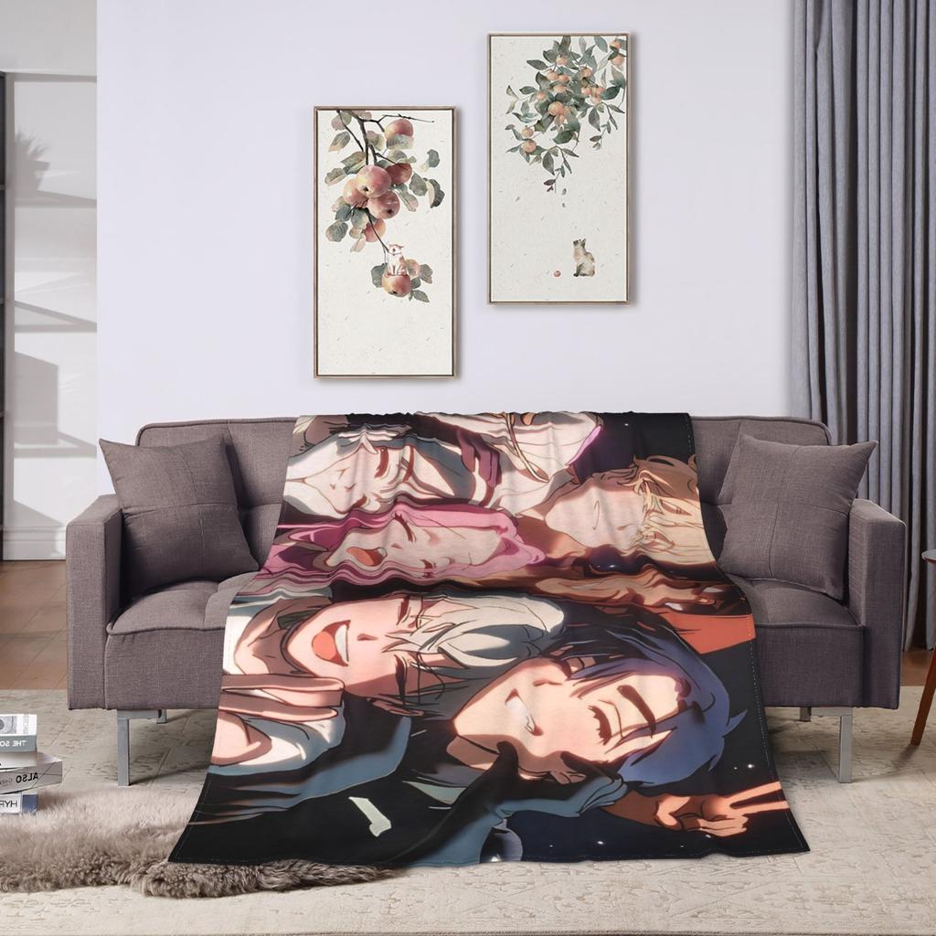 Alien Stage Manga Character Collage Blanket Super Warm Plush Throw Blanket For Couch Chair Sofa Bed Flannel Bedspread Bed Cover