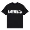 BALENCIAGA Летняя Новинка Хлопковая Футболка с Принтом, Круглым Вырезом и Короткими Рукавами Черная F121