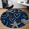 1PC Love Doodle Office Round Area Rug, Mat Suitable For Office, Under Office Chairs Bedroom Living Room Home Decor, Room Deco