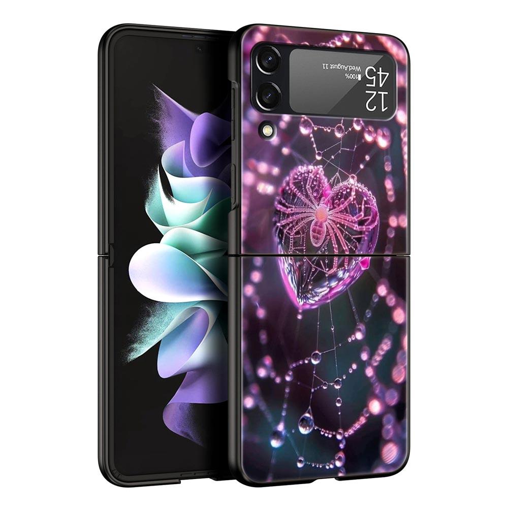 Жесткий чехол-паутина из поликарбоната для Samsung Galaxy Z Flip 7 6 5 4 Черная крышка для Galaxy Z Flip 3 Складной корпус Fundas Capas Сумки