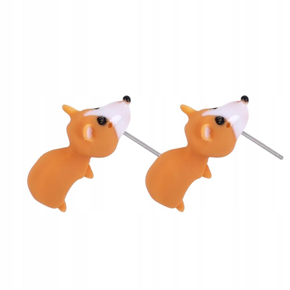 Women's Earrings 3D Animal Models Dog Corgi Jewelry Gift