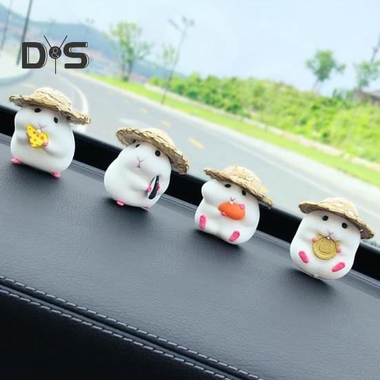 Экологичная скульптура хомяка в соломенной шляпе. Уникальная автоматическая миниатюрная скульптура хомяка-еда.