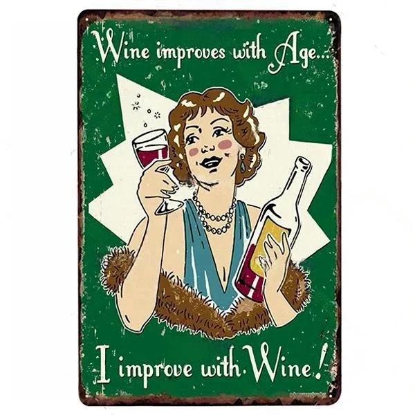 Retro Wine Metal Sign Plaque Vintage Whiskey Painting Perfect for Bar Restaurant Club Man Cave Wall Decor