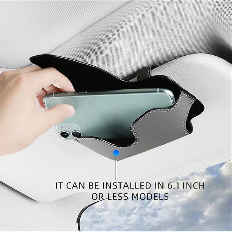 Новый держатель для очков-козырька от солнца, чехол для очков из текстурированной кожи наппа, хранение солнцезащитных очков