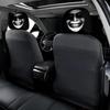 2pcs Horror-Themed Car Headrest Covers - Black & White Face Design, Unfilled Comfortable Seat Protectors for Sedan, Truck, SUV