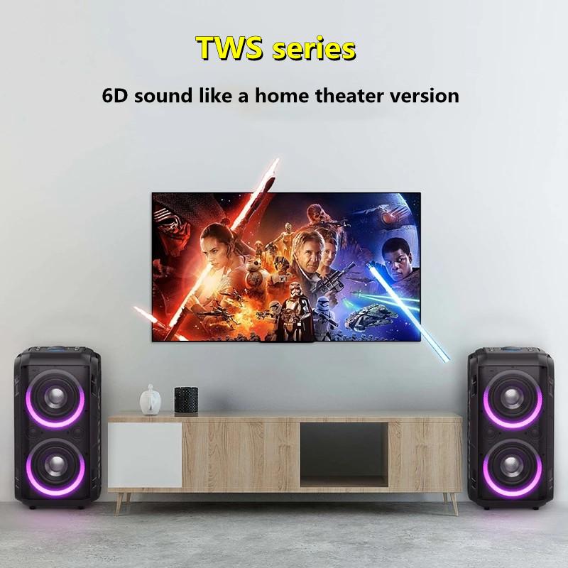 W-King 80 Вт мощная портативная уличная розетка для караоке RGB 360 стерео объемного звучания беспроводной сабвуфер FM-радио TWS Bluetooth-динамик