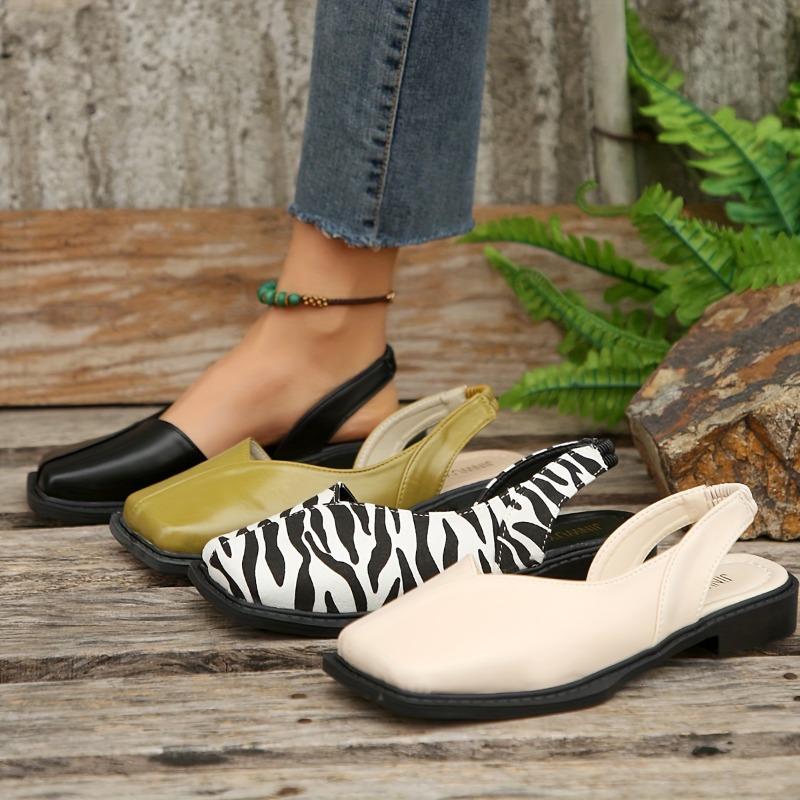 Women'S Fashion Square Toe High Heels - Beige and Golden Faux Cover with Rubber Sole